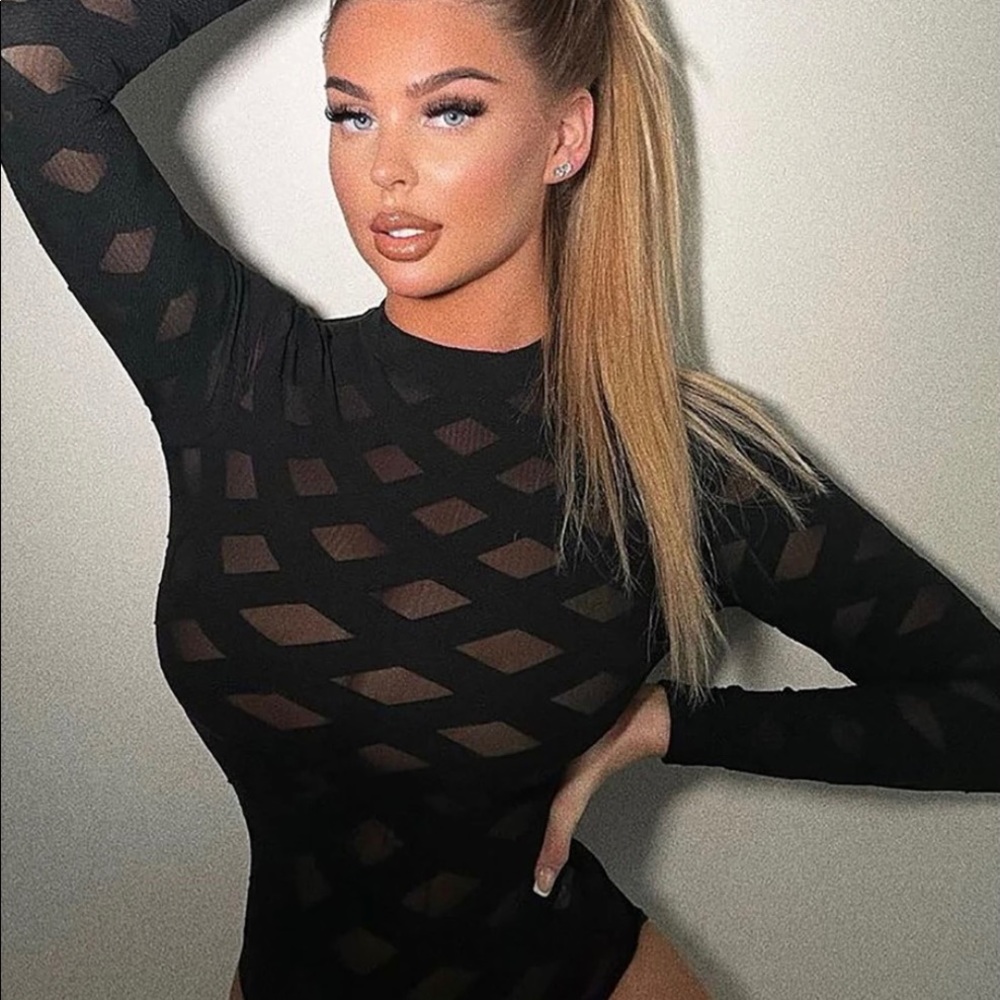 Black mesh bodysuit